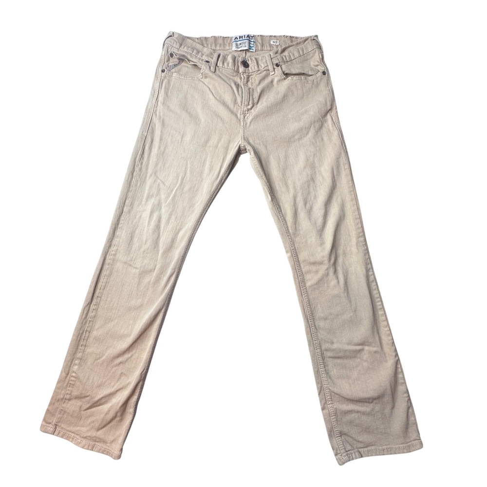 Ariat M7 Pants Mens 36x32 Dark Khaki Grizzly Slim Fit Straight Leg AR1308